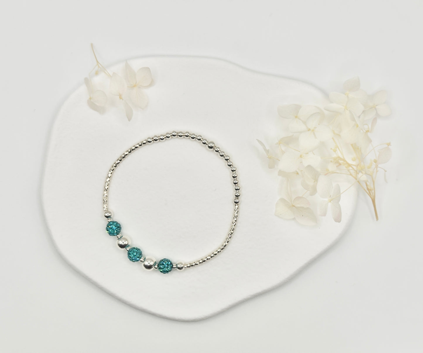 Trio Crystal Ball Bracelet - Turquoise
