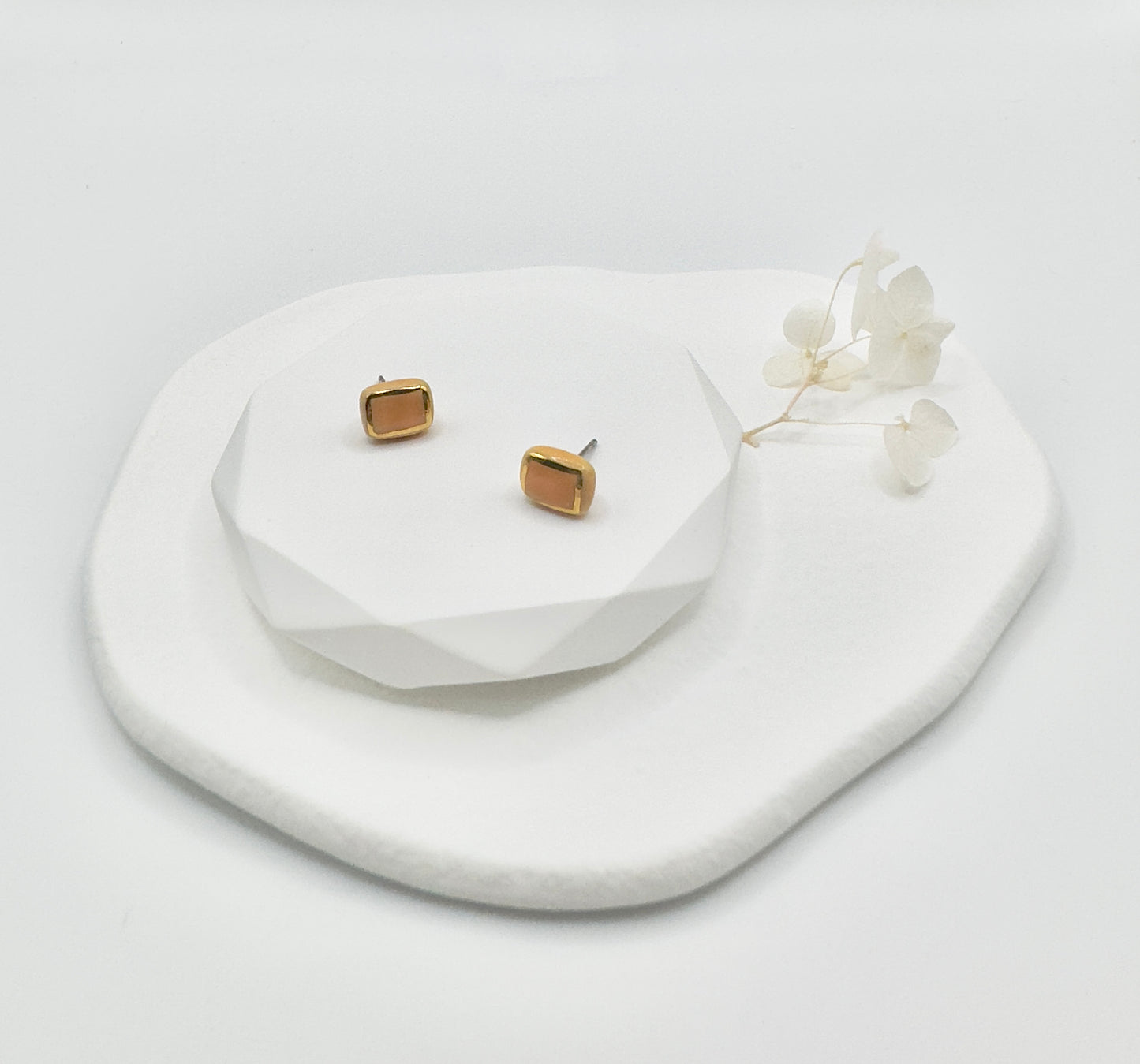 Cubie Porcelain Earrings - Yellow