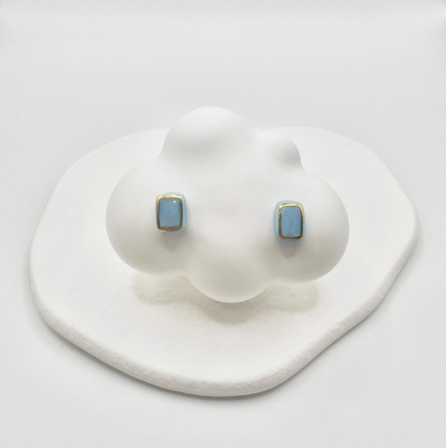 Cubie Porcelain Earrings - Sky Blue