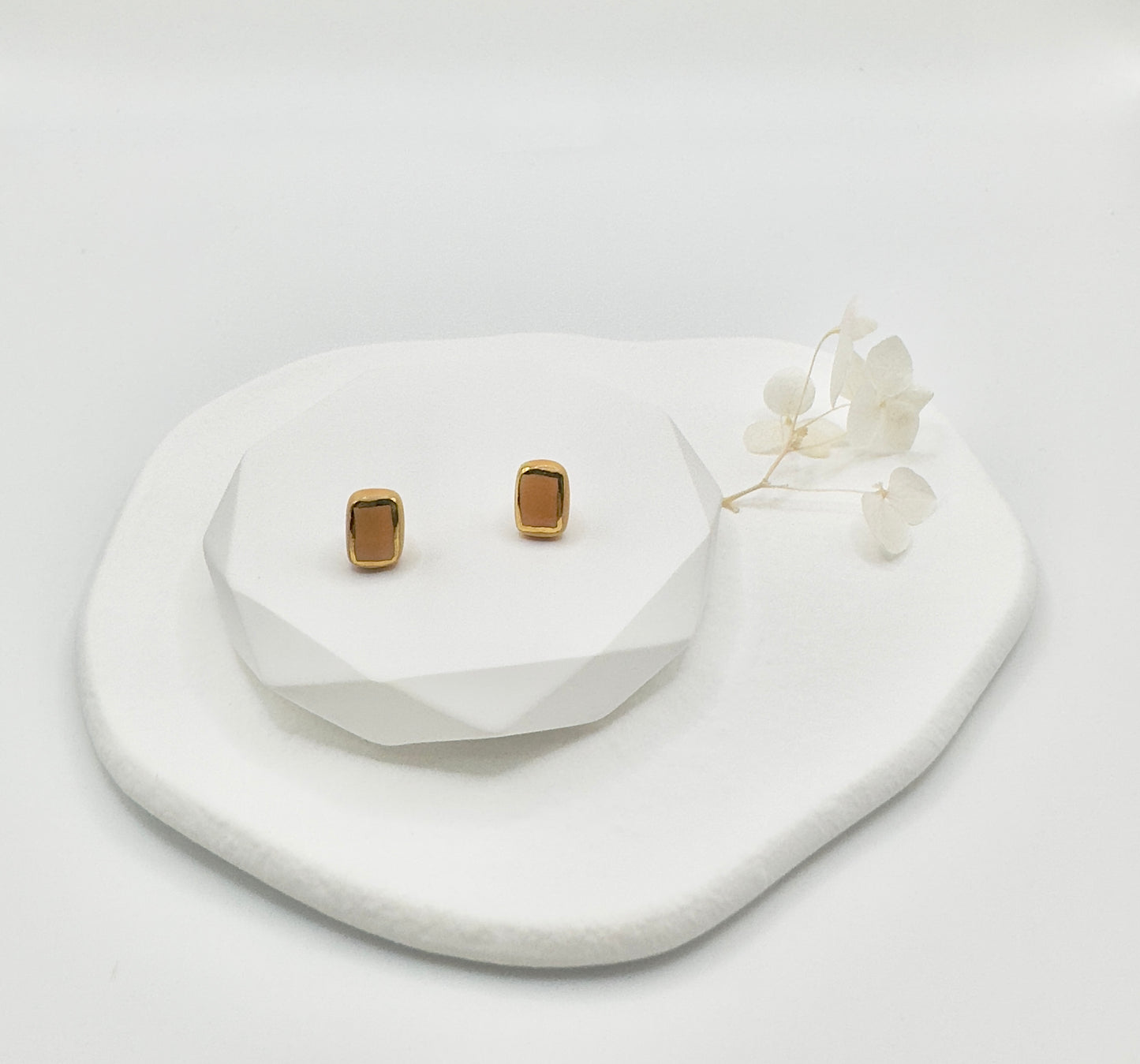 Cubie Porcelain Earrings - Yellow