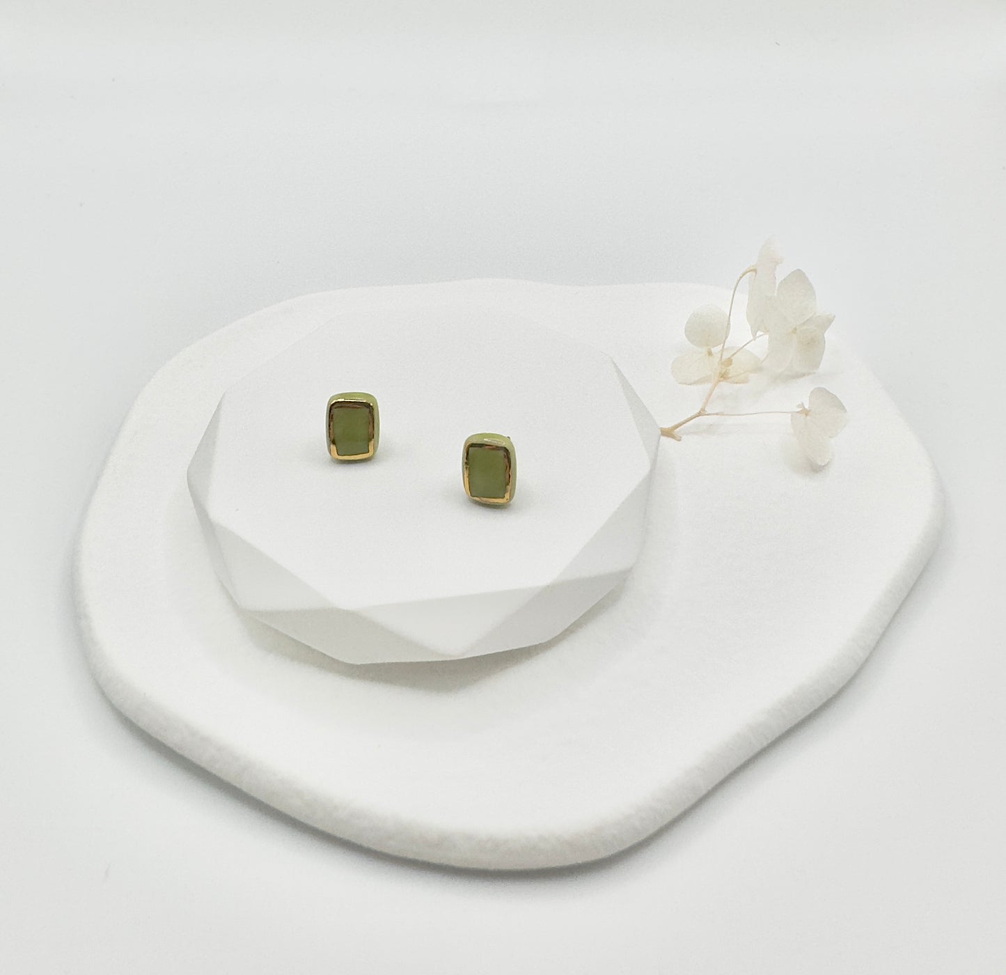 Cubie Porcelain Earrings - Green