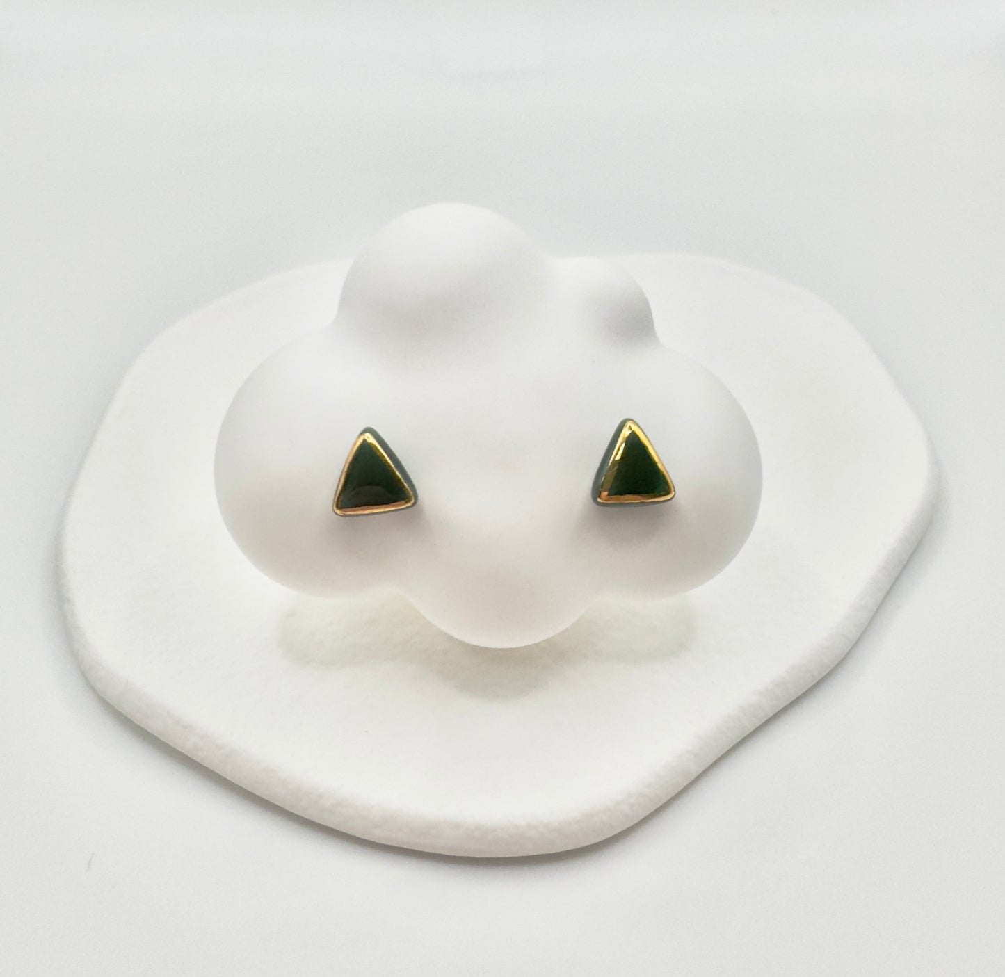 Triby Porcelain Earrings - Deep Green