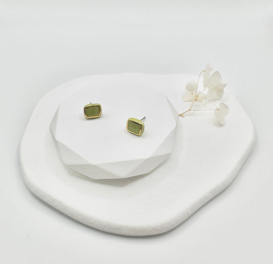 Cubie Porcelain Earrings - Green