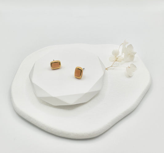 Cubie Porcelain Earrings - Yellow