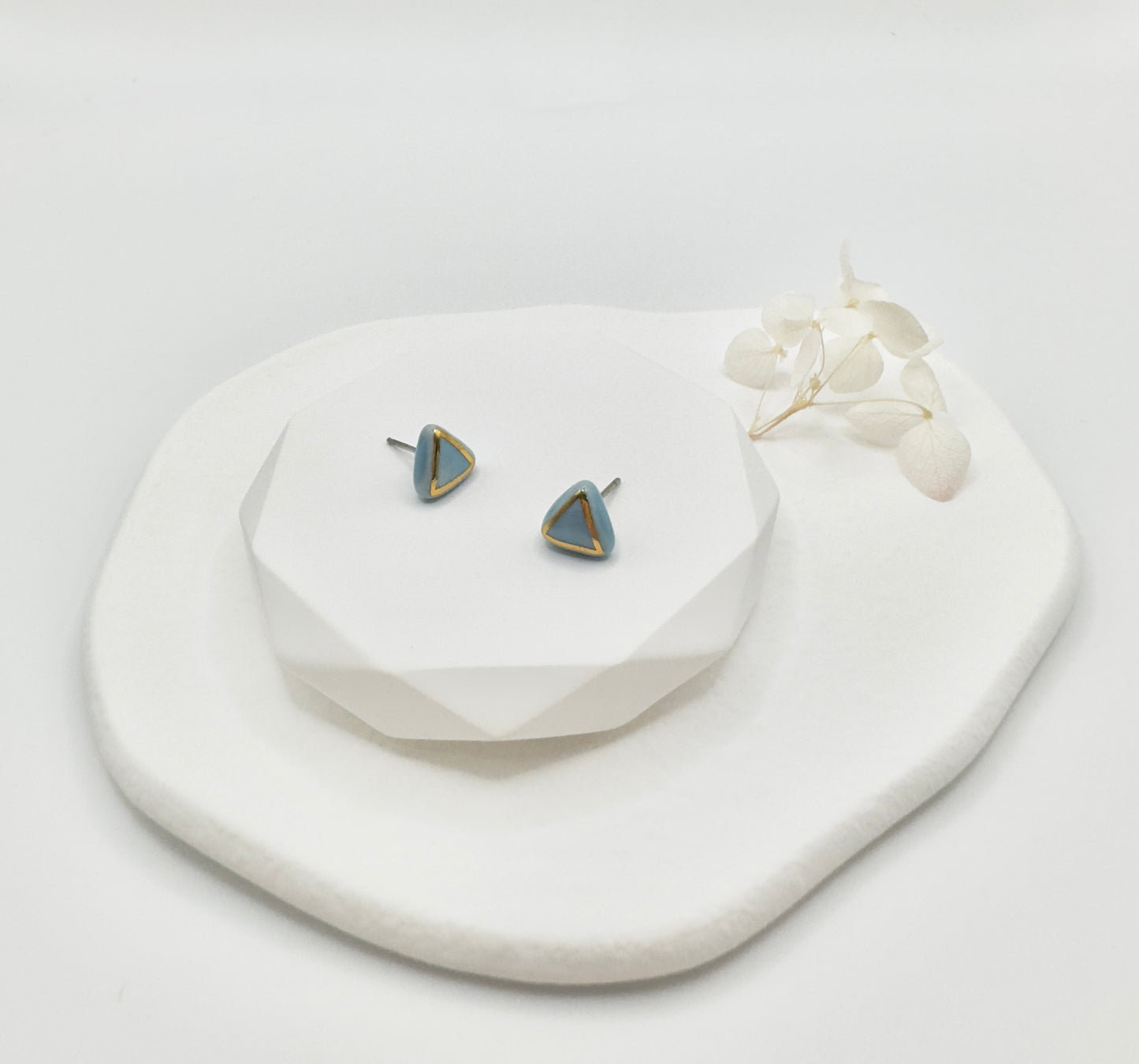 Triby Porcelain Earrings - Sky Blue