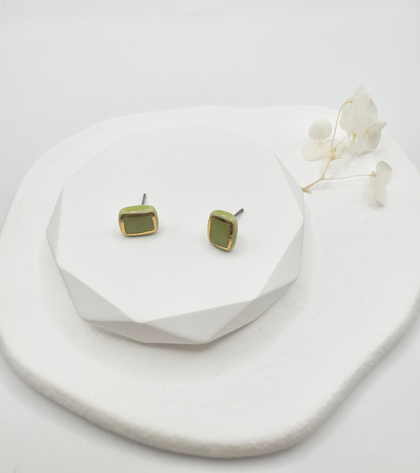 Cubie Porcelain Earrings - Green