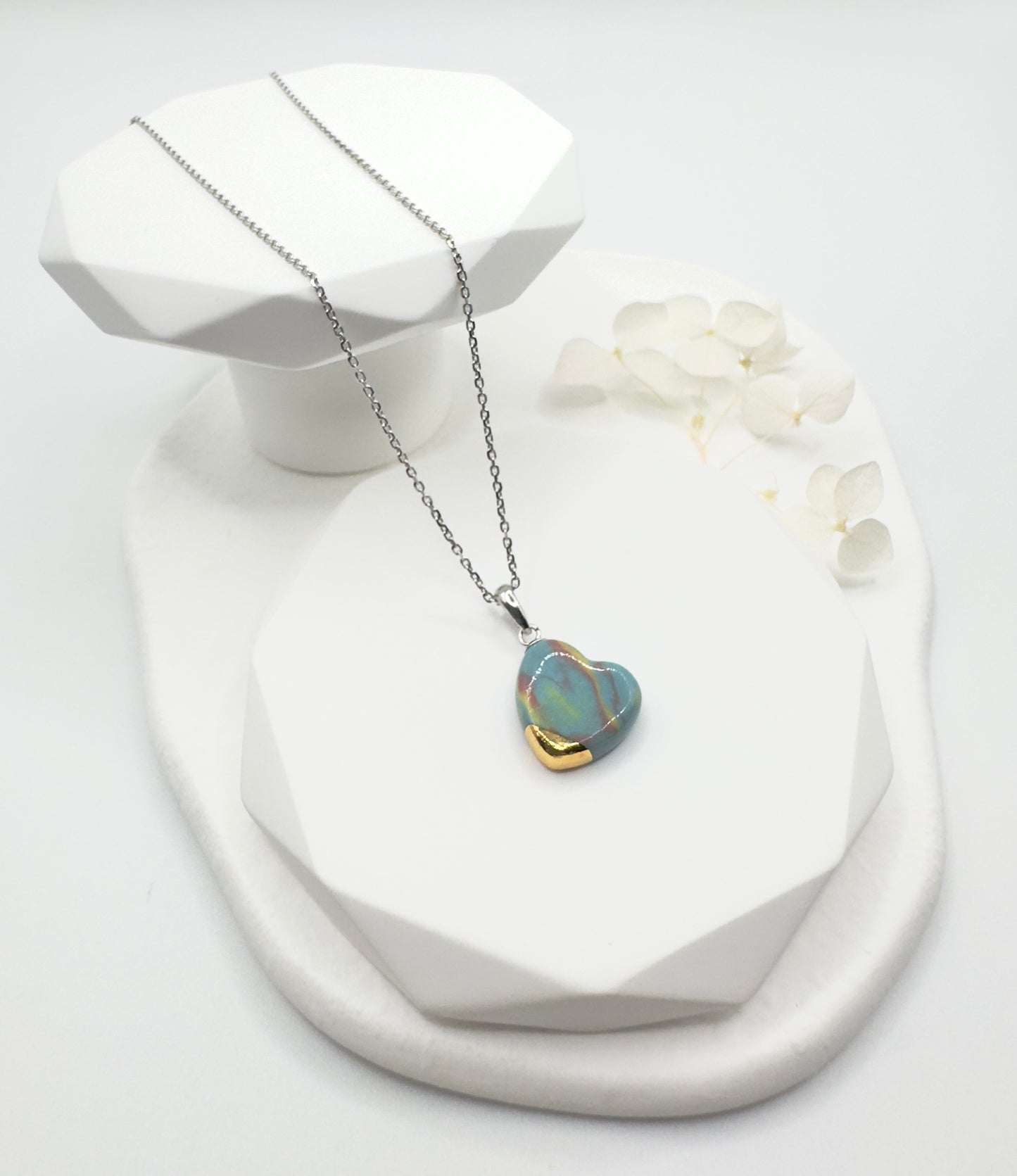 Marble Heart Necklace - Galactic Fusion