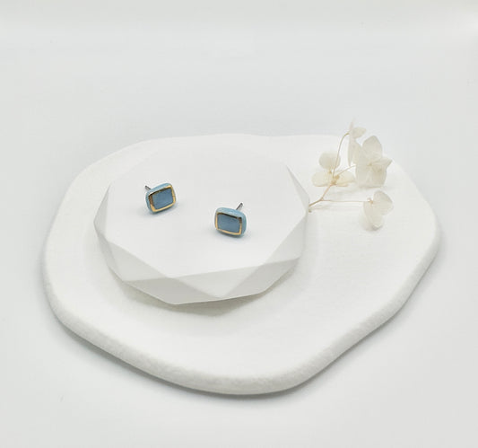 Cubie Porcelain Earrings - Sky Blue